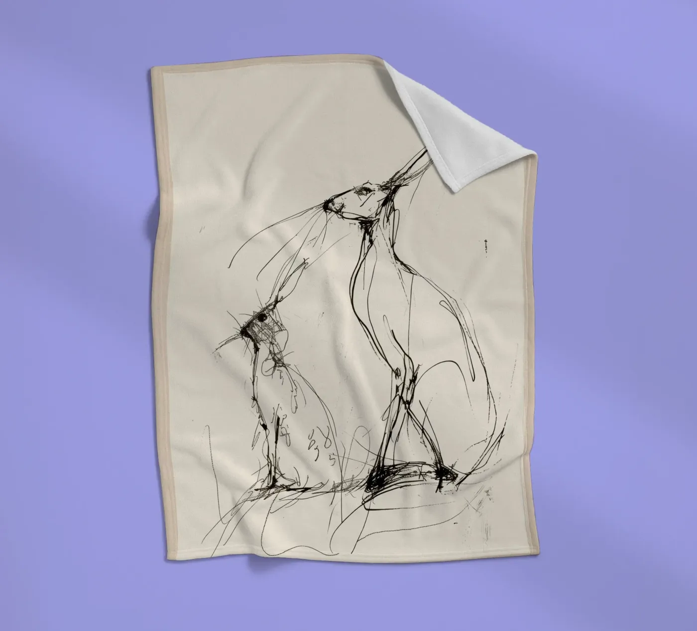 Coppia di lepri coperta in pile da Nadjaa