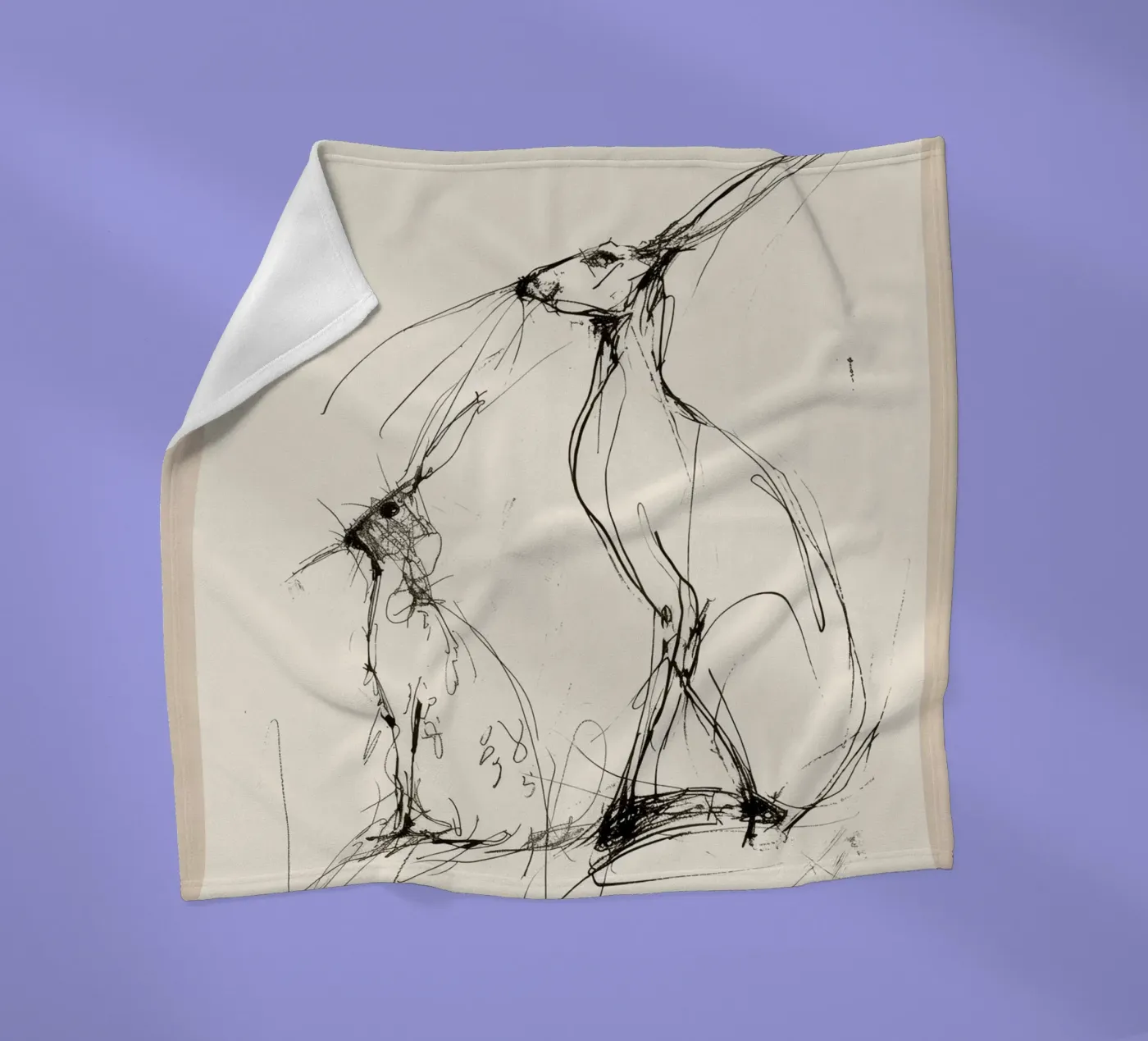 Coppia di lepri coperta in pile da Nadjaa