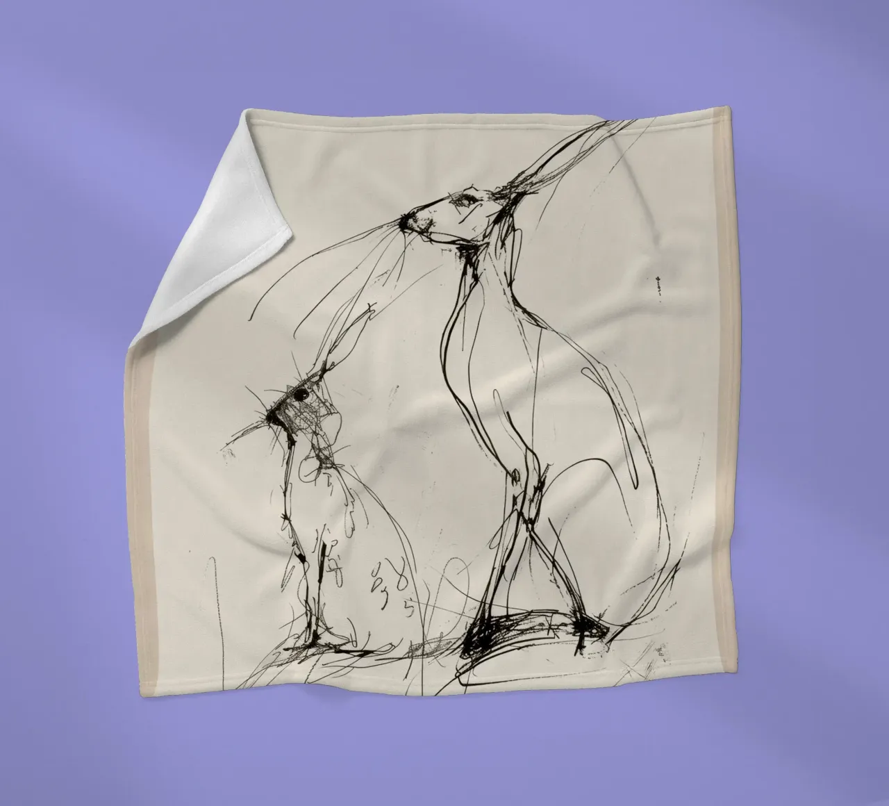 Hasen-Paar Fleecedecke von Nadjaa