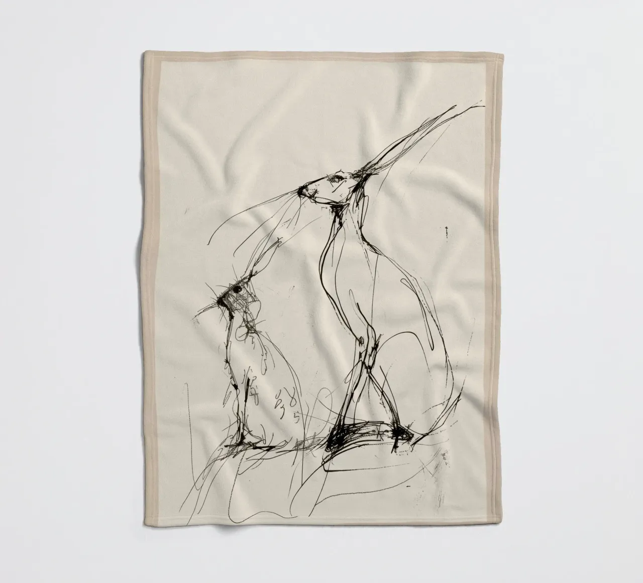 Hasen-Paar Fleecedecke von Nadjaa