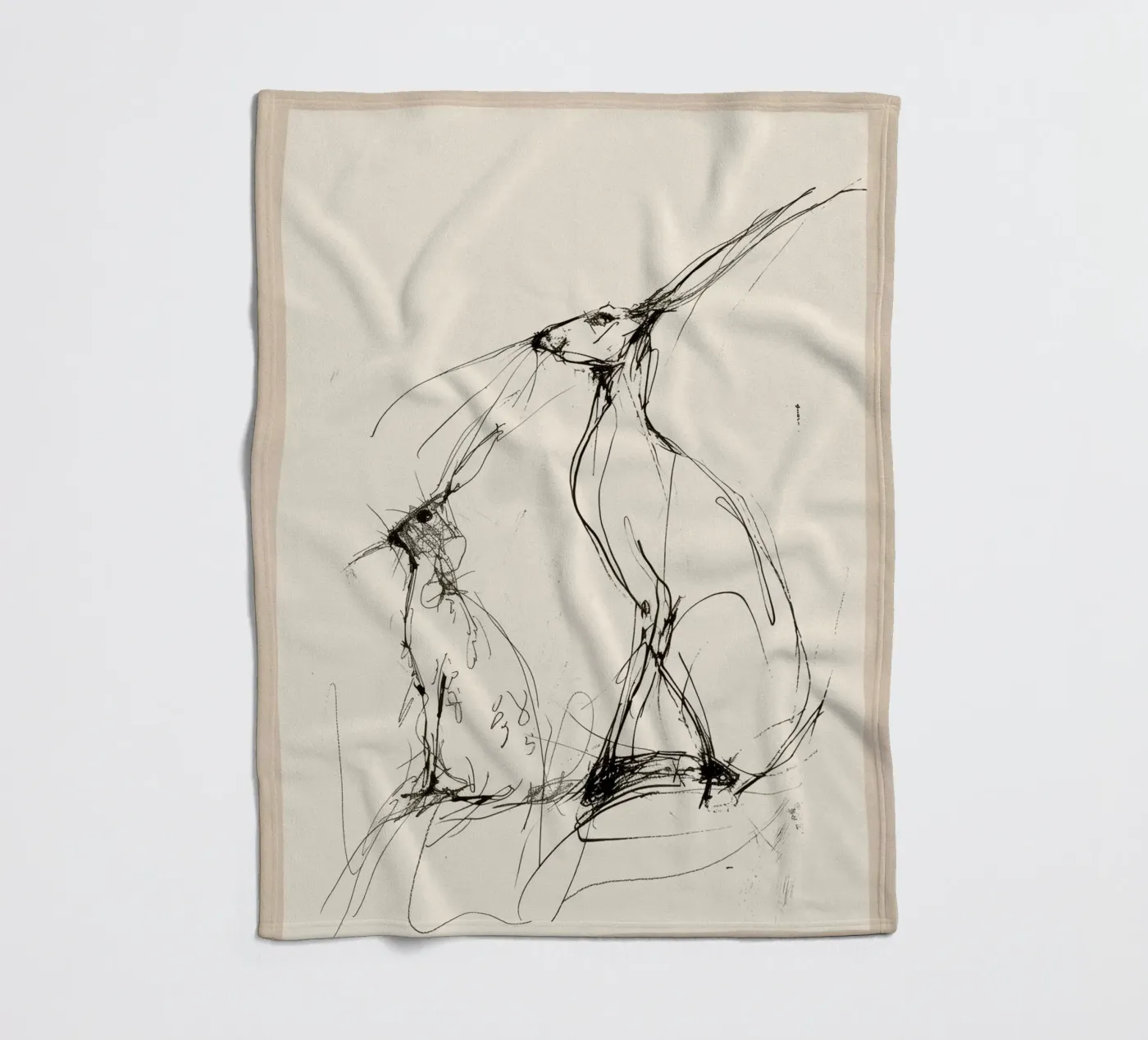 Coppia di lepri coperta in pile da Nadjaa