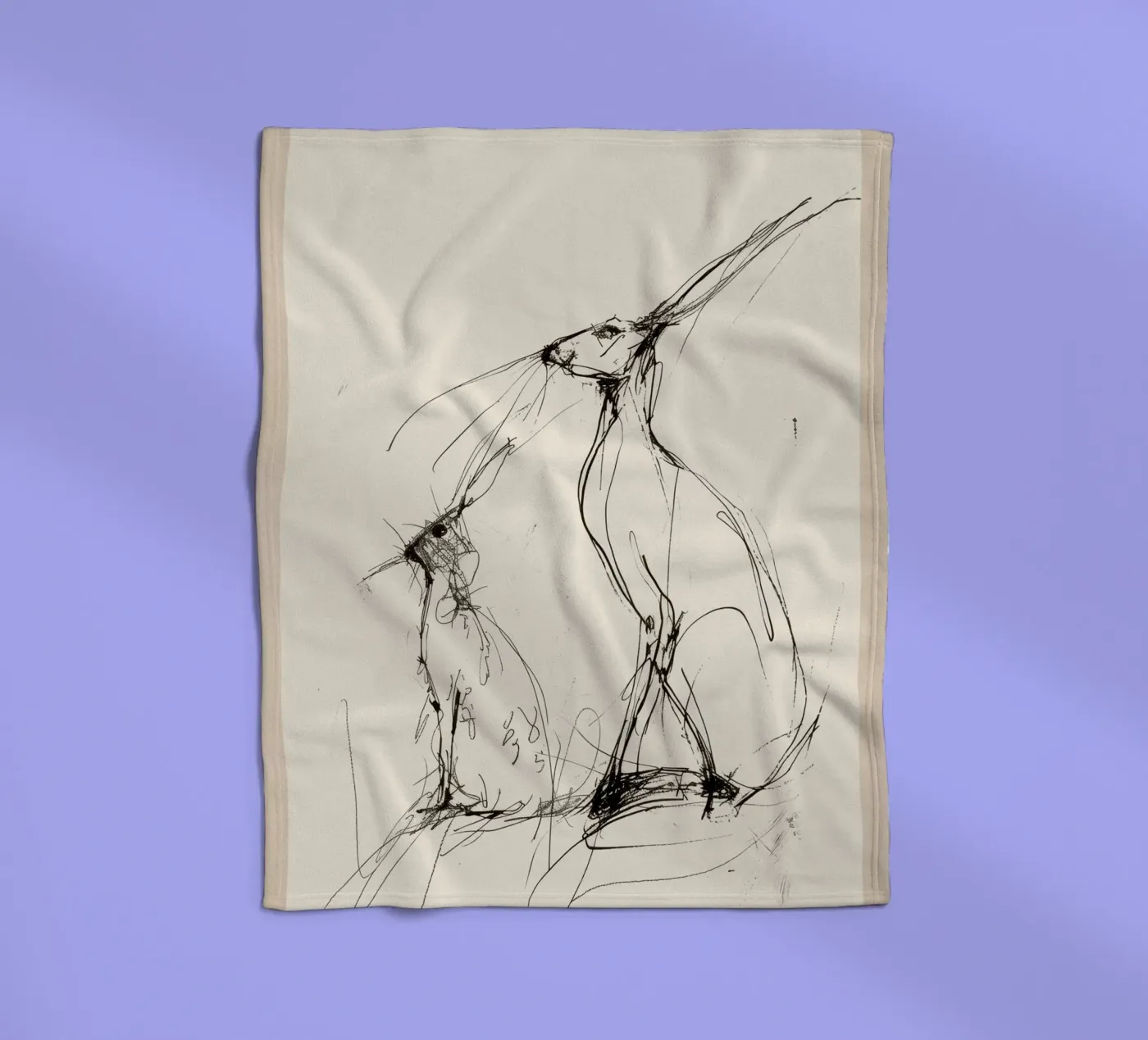 Coppia di lepri coperta in pile da Nadjaa