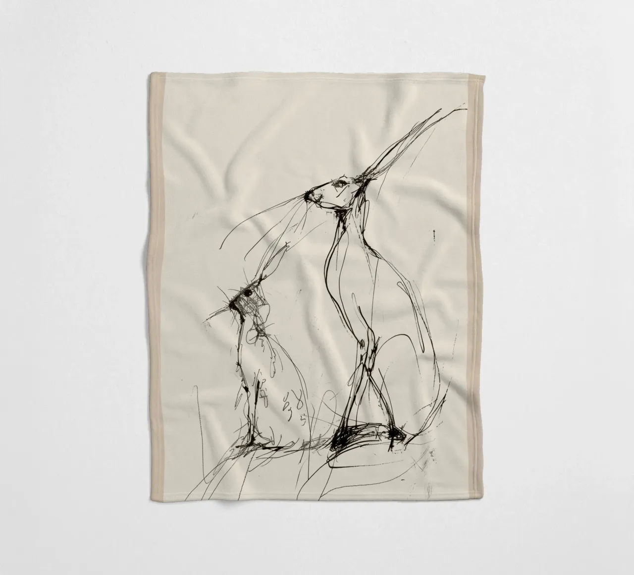 Hasen-Paar Fleecedecke von Nadjaa