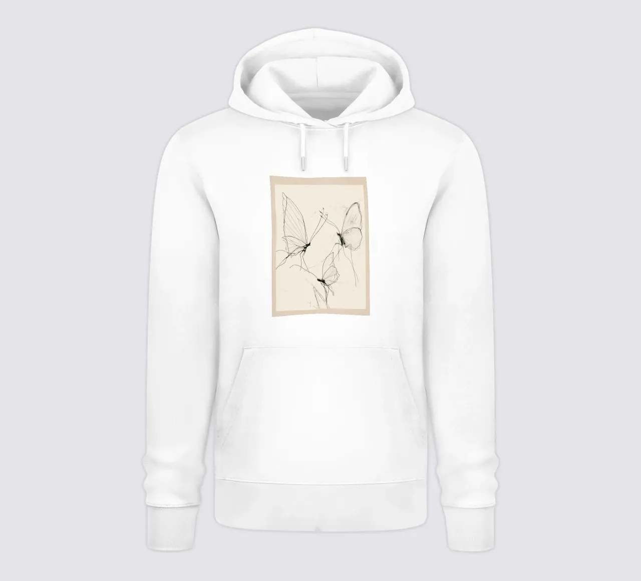 Schizzo di farfalla minimale felpa con cappuccio da Nadjaa