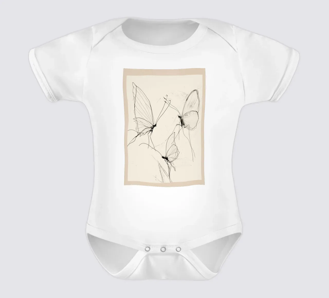 Schizzo di farfalla minimale body neonato maniche corte da Nadjaa