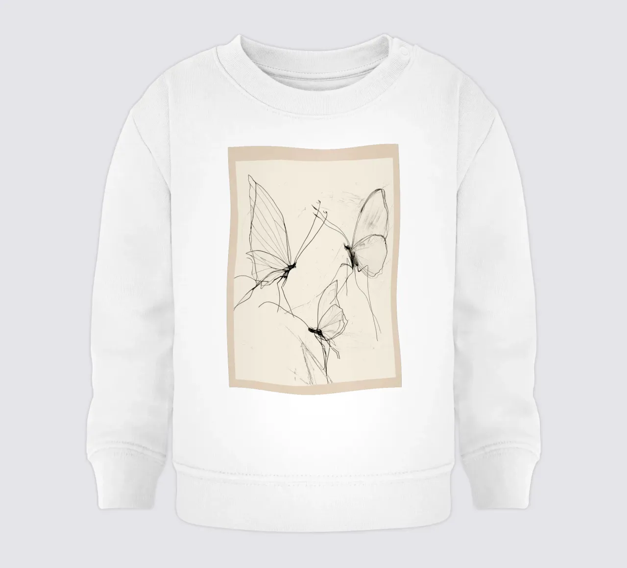 Schizzo di farfalla minimale felpa neonato da Nadjaa