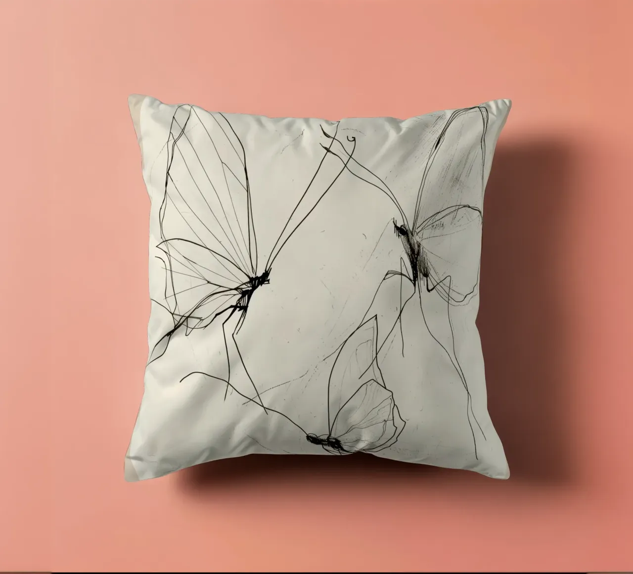 Schizzo di farfalla minimale cuscino da Nadjaa
