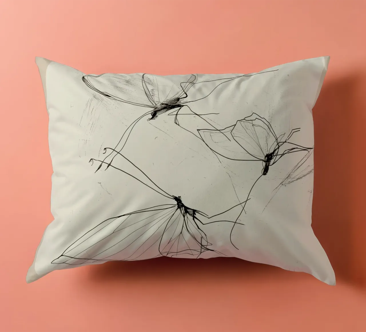 Schizzo di farfalla minimale cuscino da Nadjaa