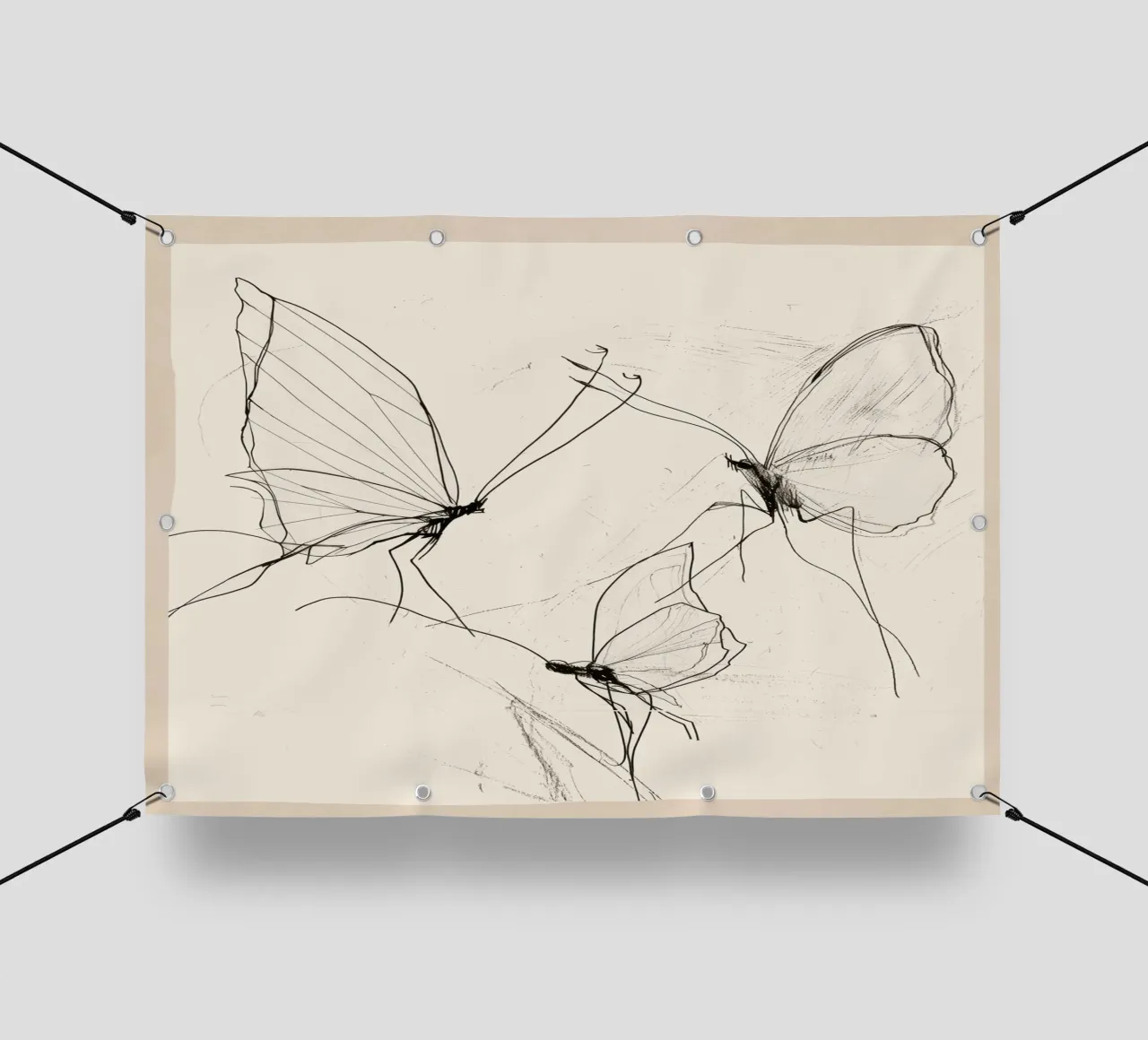 Schizzo di farfalla minimale telo in pvc da Nadjaa