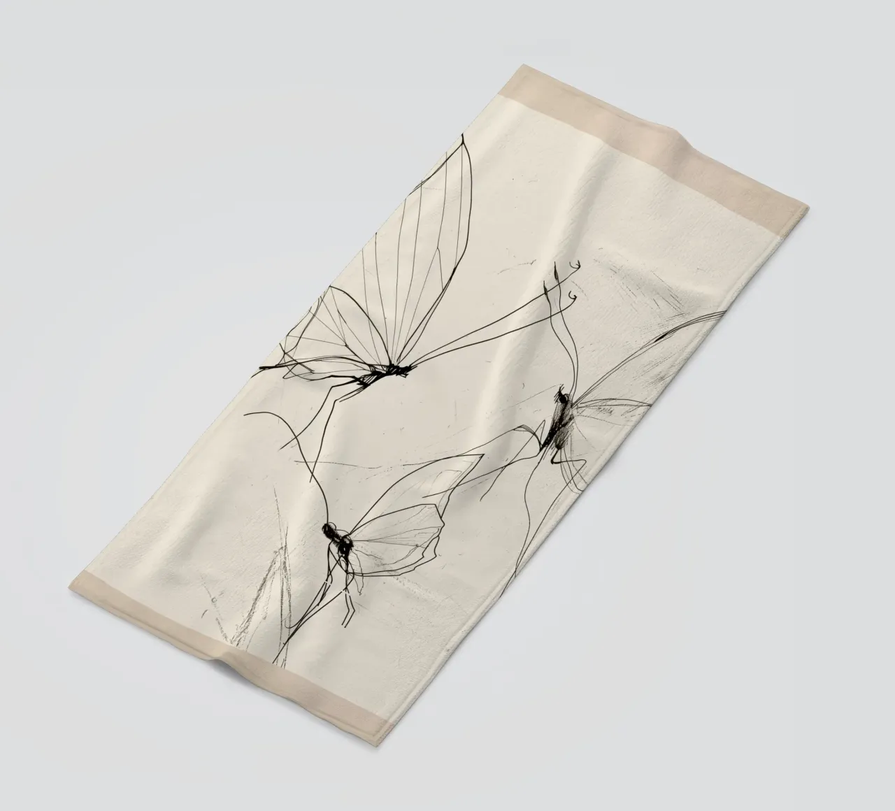 Schizzo di farfalla minimale telo mare da Nadjaa