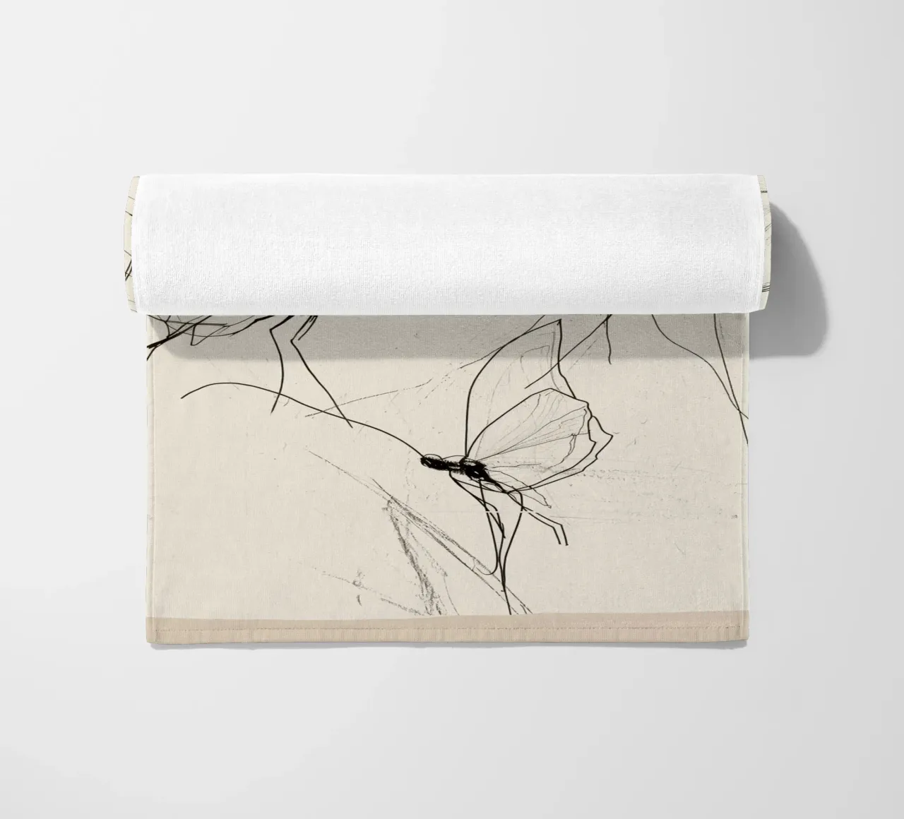 Schizzo di farfalla minimale telo mare da Nadjaa