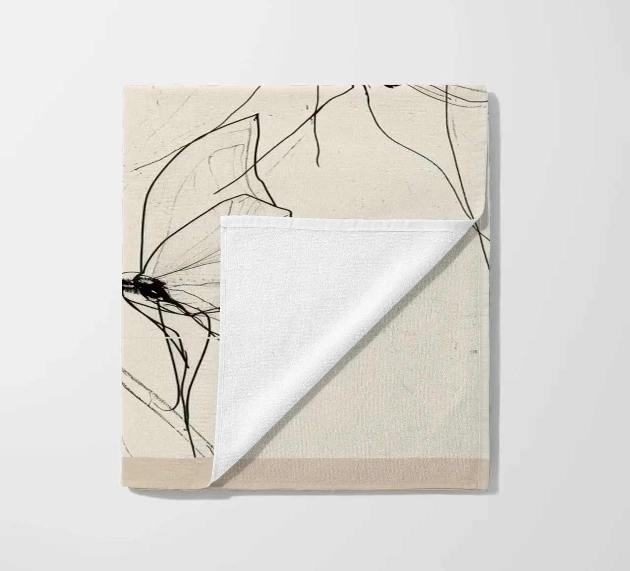 Schizzo di farfalla minimale telo mare da Nadjaa