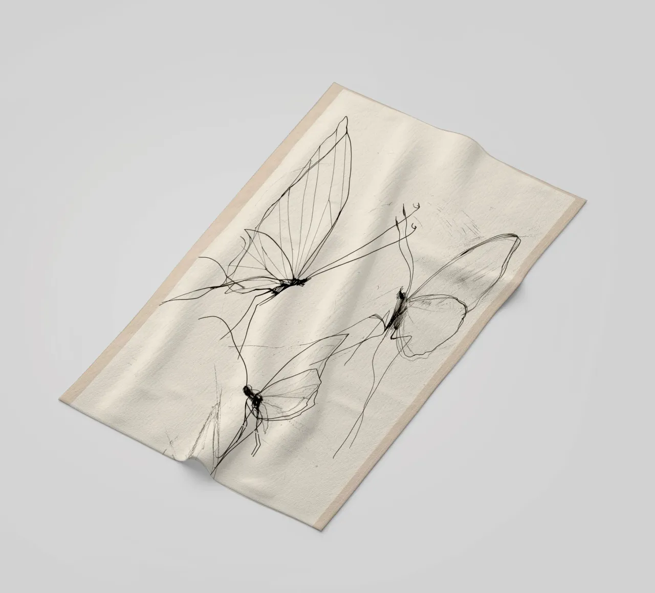 Schizzo di farfalla minimale telo mare da Nadjaa