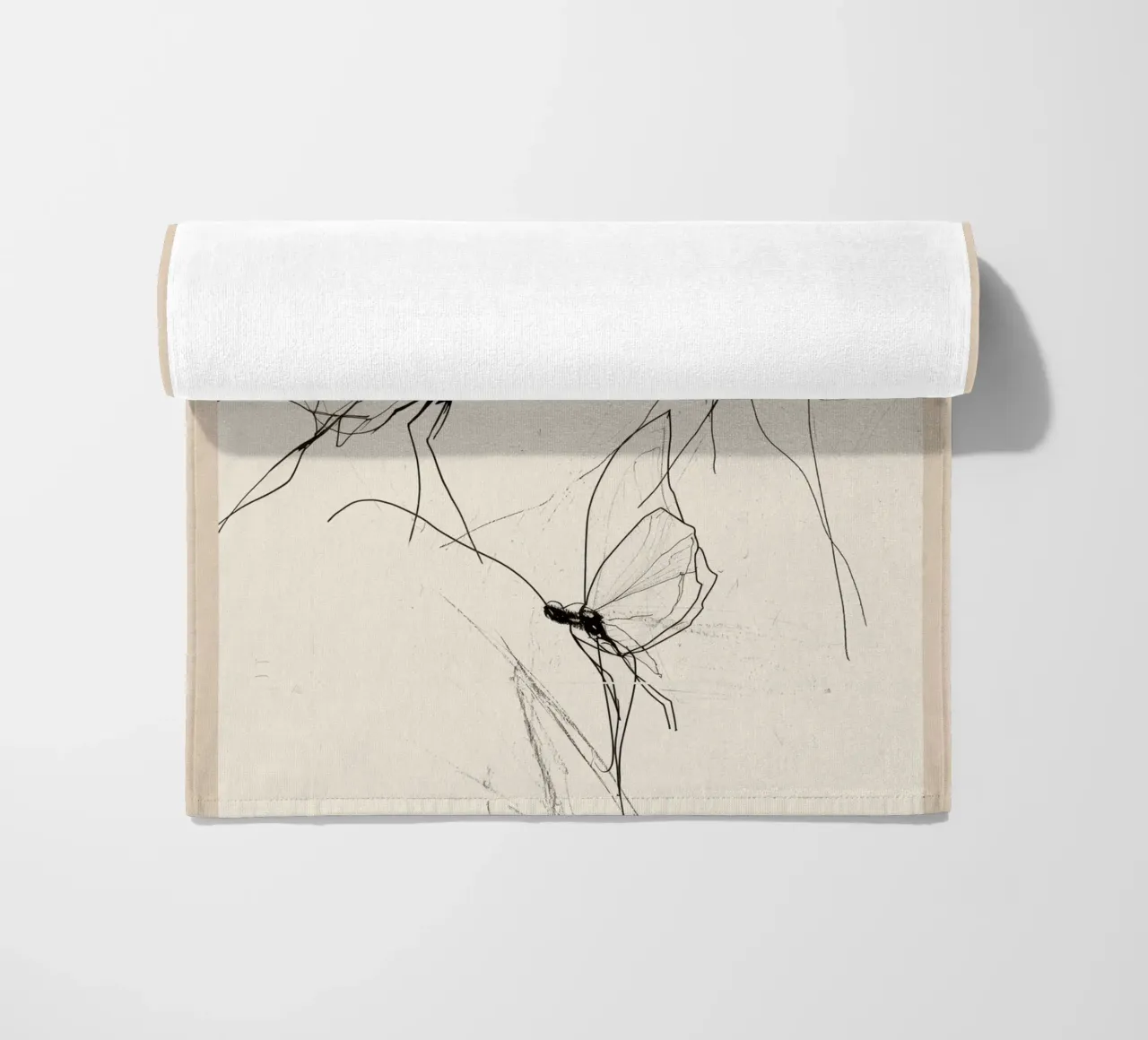 Schizzo di farfalla minimale telo mare da Nadjaa