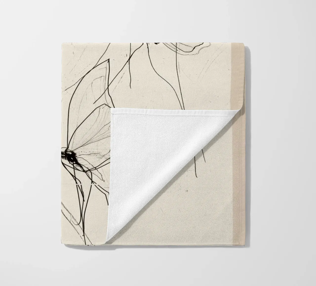 Schizzo di farfalla minimale telo mare da Nadjaa