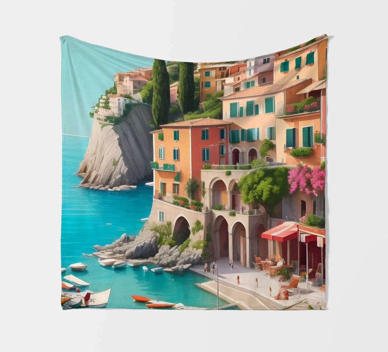 Gardasee Italien Szene Fleecedecke von Charnwood Prints