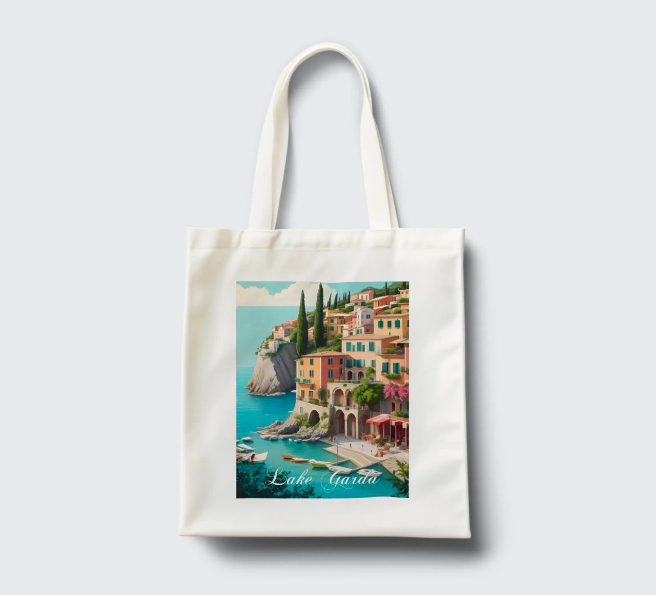 Gardasee Italien Szene Jutebeutel von Charnwood Prints