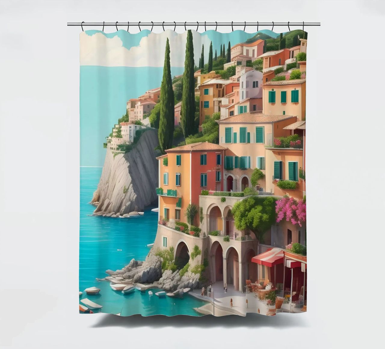Gardasee Italien Szene Duschvorhang von Charnwood Prints
