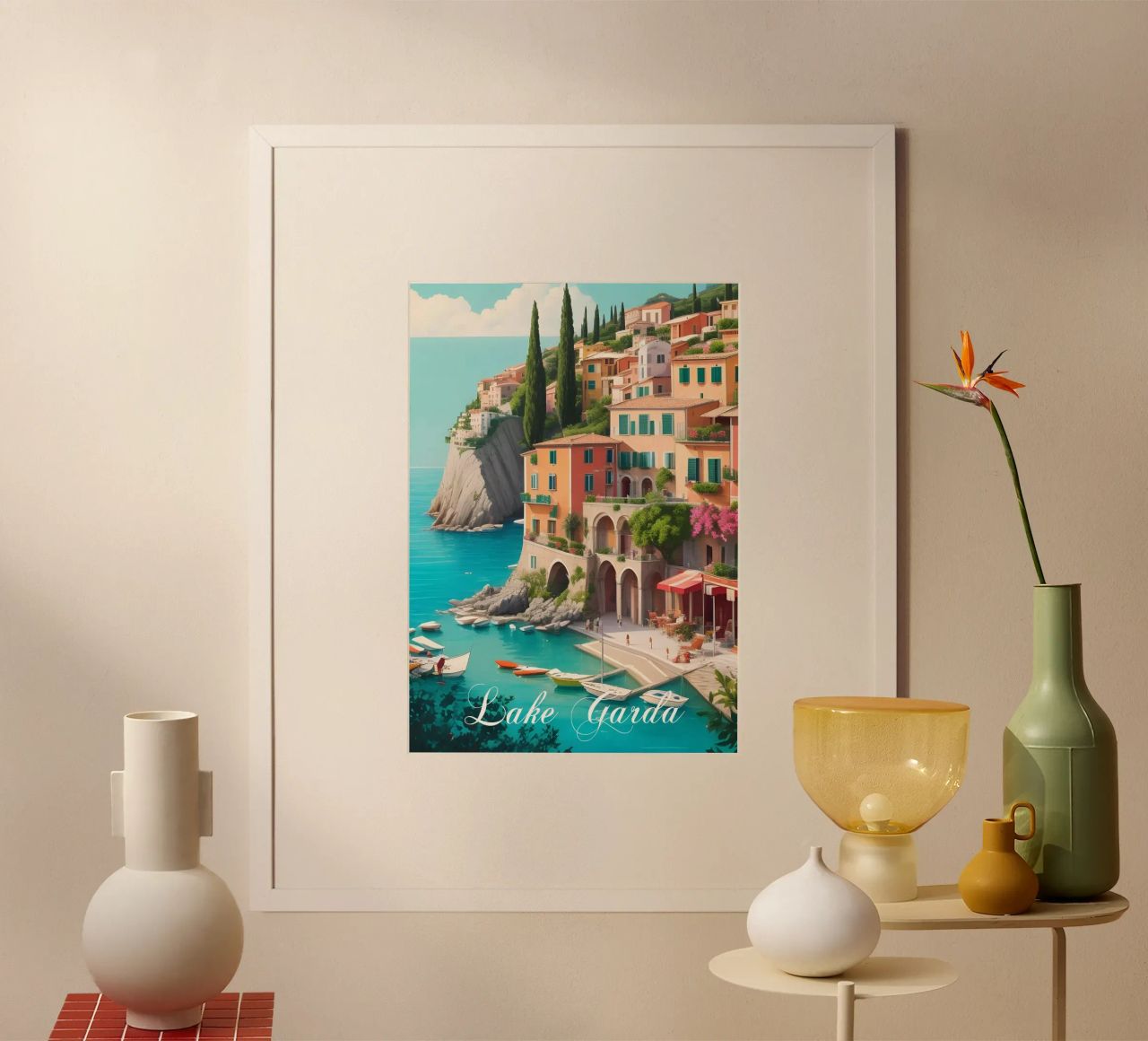 Gardasee Italien Szene Poster von Charnwood Prints