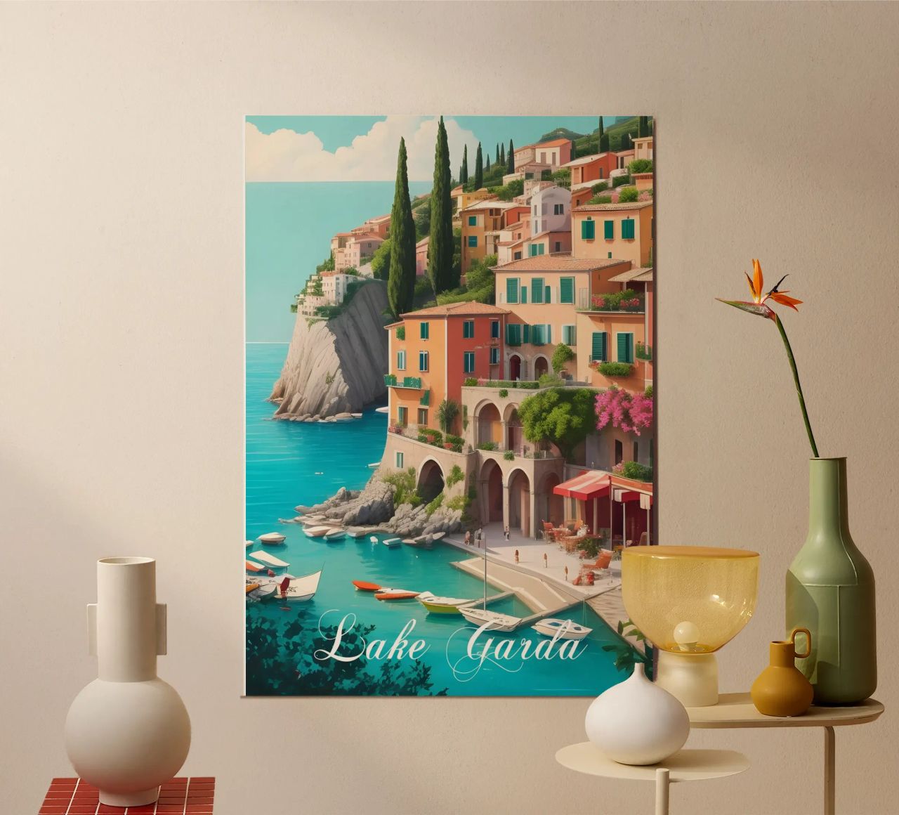 Gardasee Italien Szene Poster von Charnwood Prints