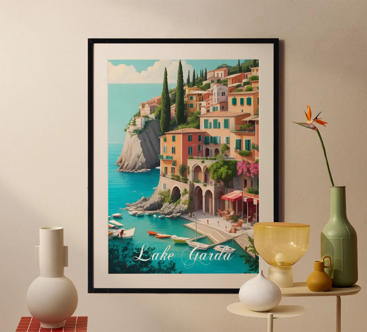 Gardasee Italien Szene Poster von Charnwood Prints