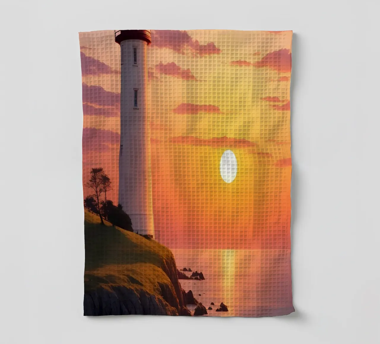 Faro al tramonto Scena canovaccio da cucina da Charnwood Prints