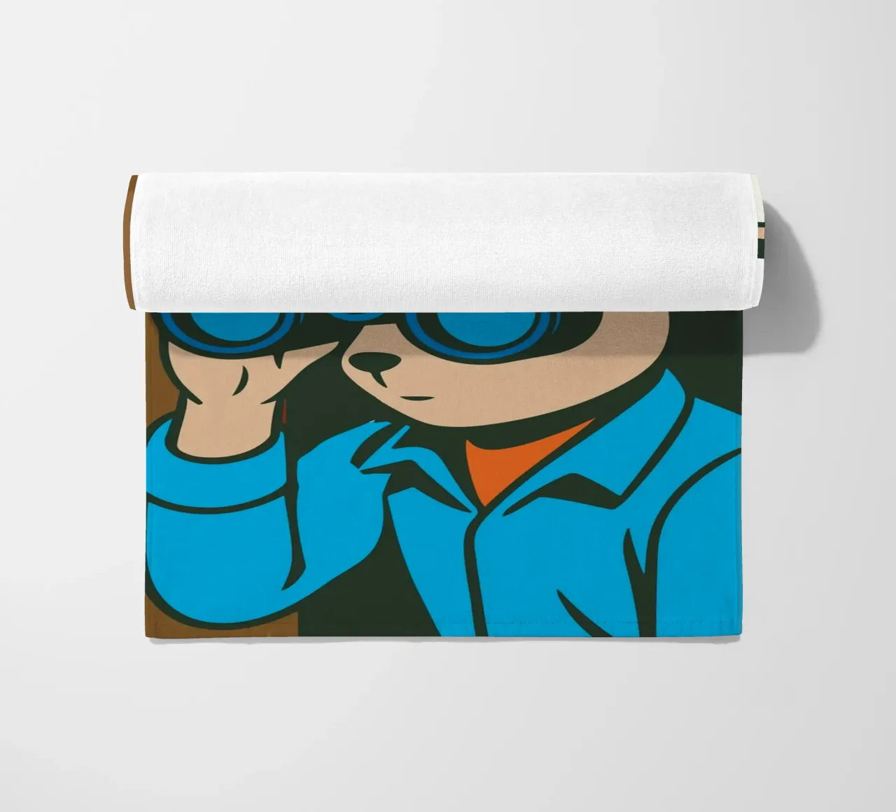 Topo curioso con binocolo in stile comico telo mare da nanosh