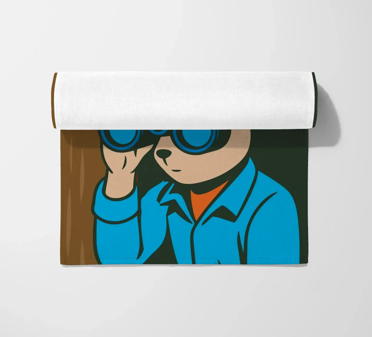 Topo curioso con binocolo in stile comico telo mare da nanosh