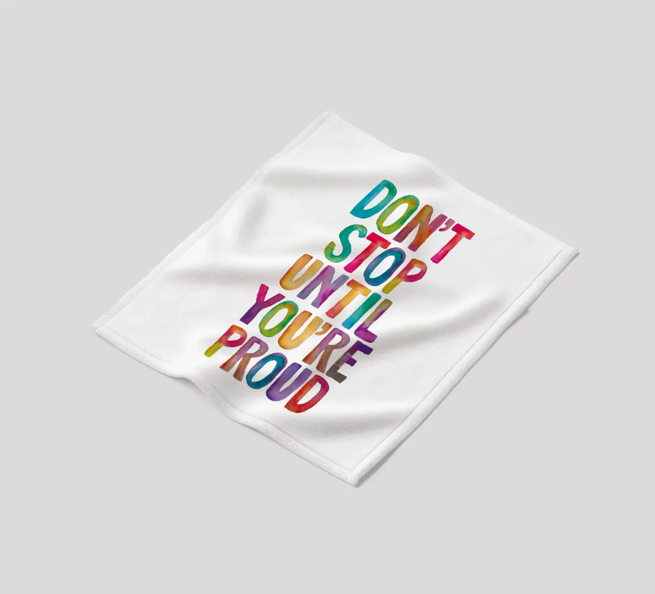 Non fermarti finché non sarai orgoglioso Design tipografico coperta in pile da THE MOTIVATED TYPE