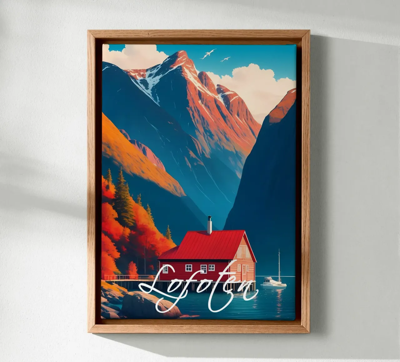 Lofoten Norvegia Scena tela con Cornice a cassetta da Charnwood Prints