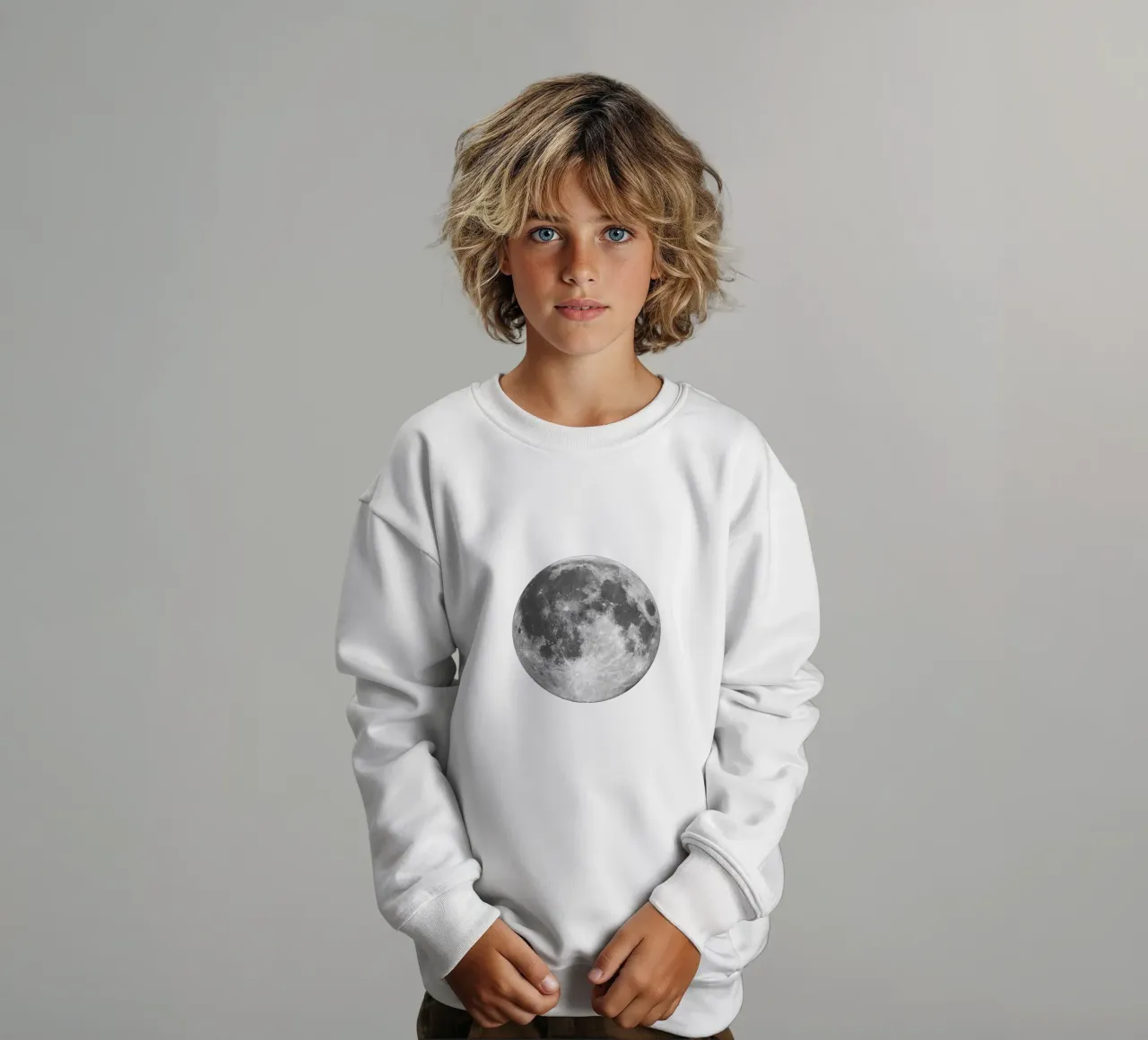 Full Moon Art Print Full Moon Art Print kids sweatshirt by THE MOTIVATED TYPE