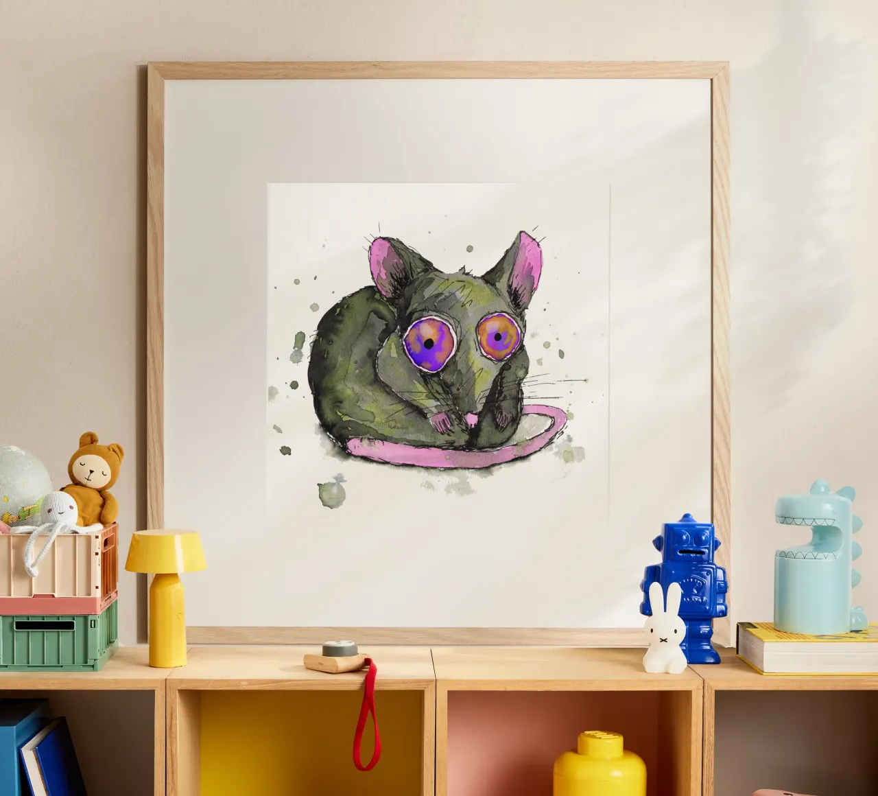 Ratto poster con telaio in alluminio da BwiseLizzy