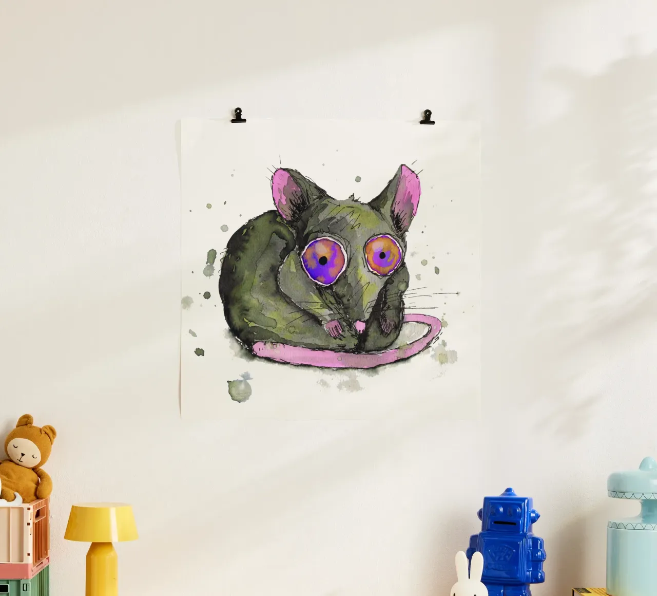 Ratto poster con telaio in alluminio da BwiseLizzy