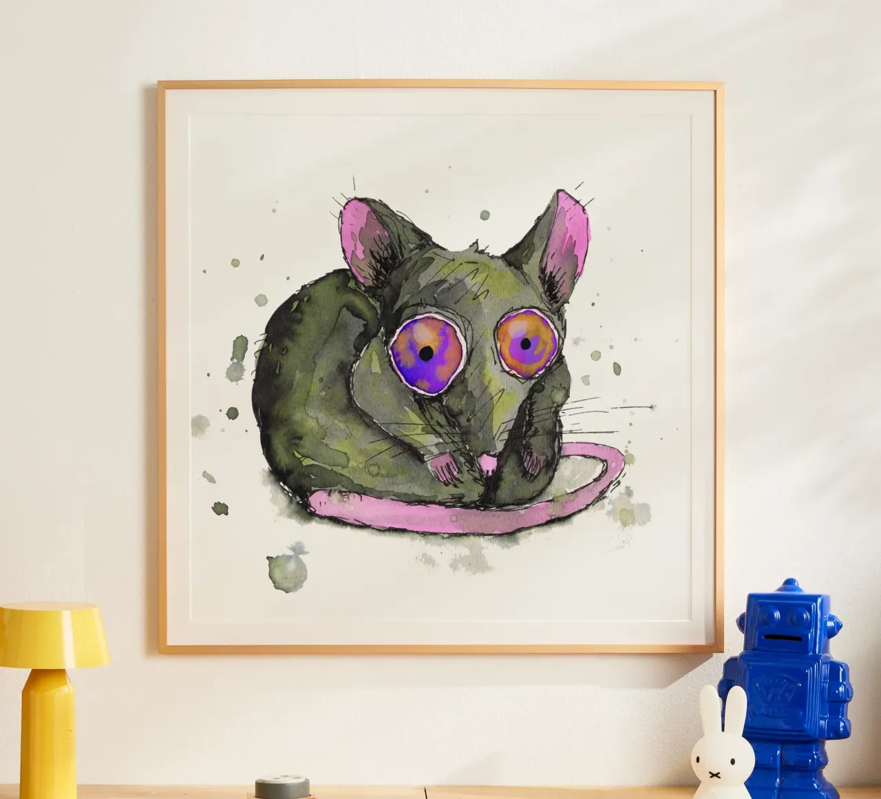 Ratto poster con telaio in alluminio da BwiseLizzy