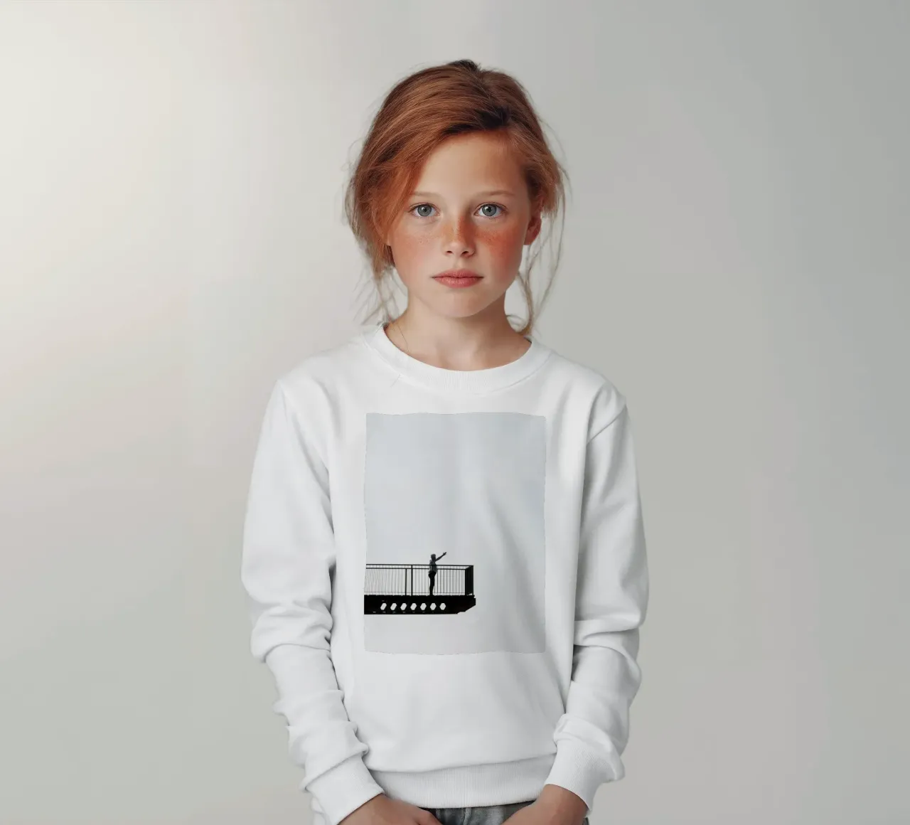 silhouette su un balcone felpa bambino da Harmony Gallery