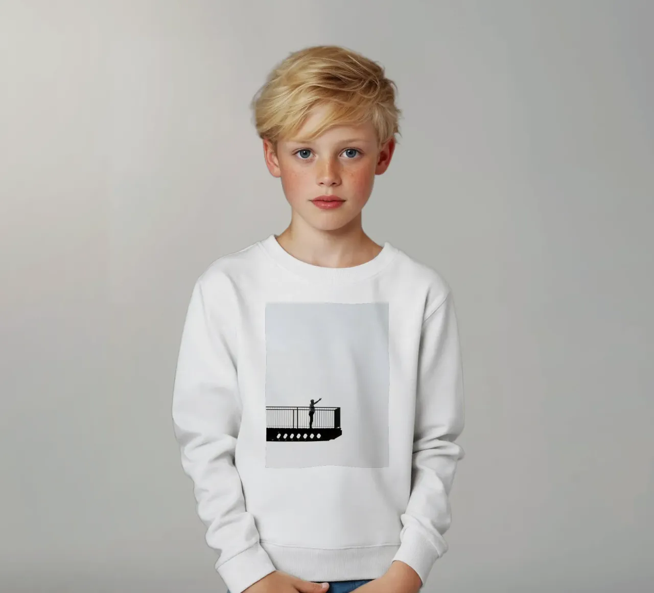 silhouette su un balcone felpa bambino da Harmony Gallery