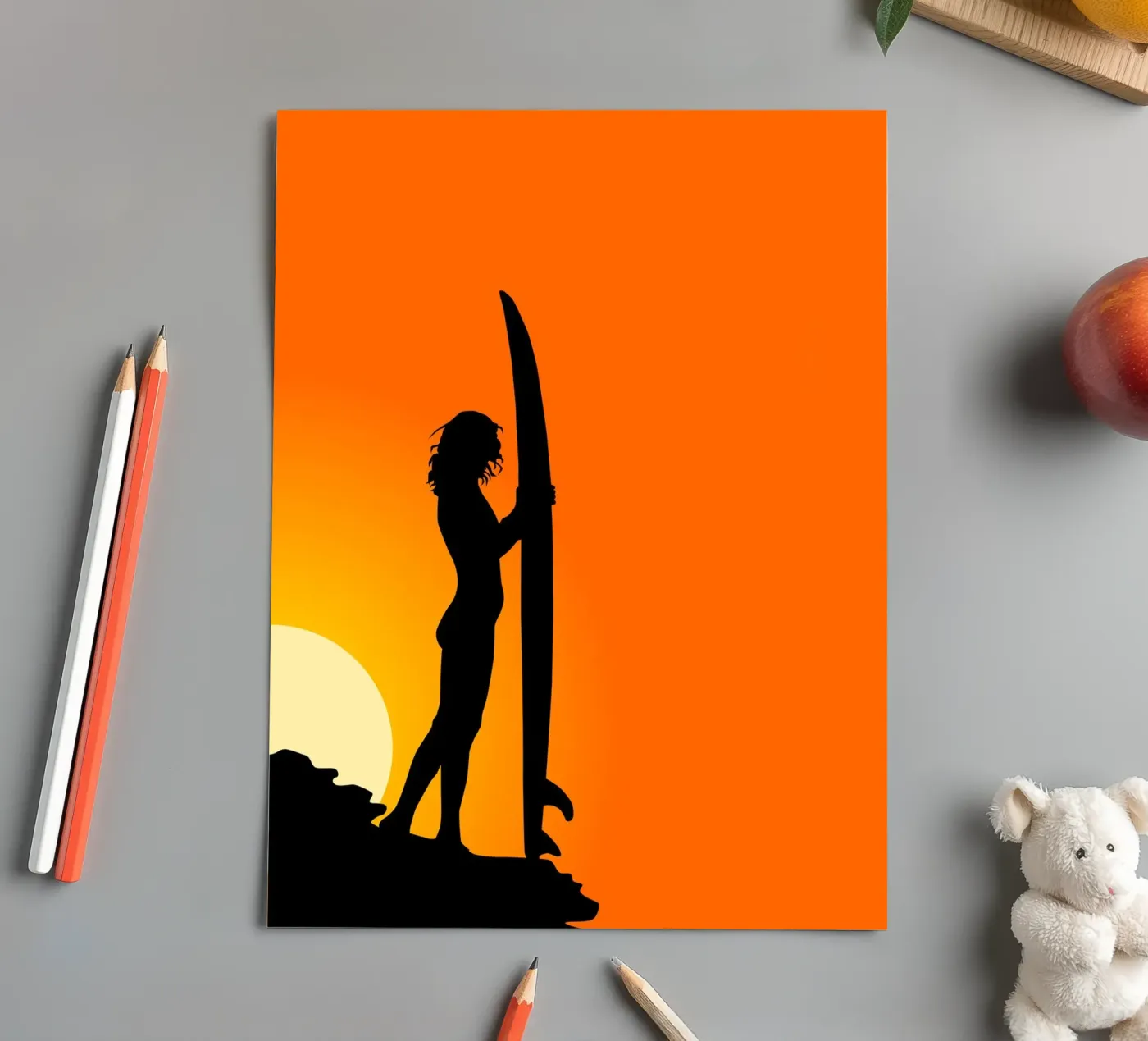 Surfer sunset sticker sheet by Harmony Gallery