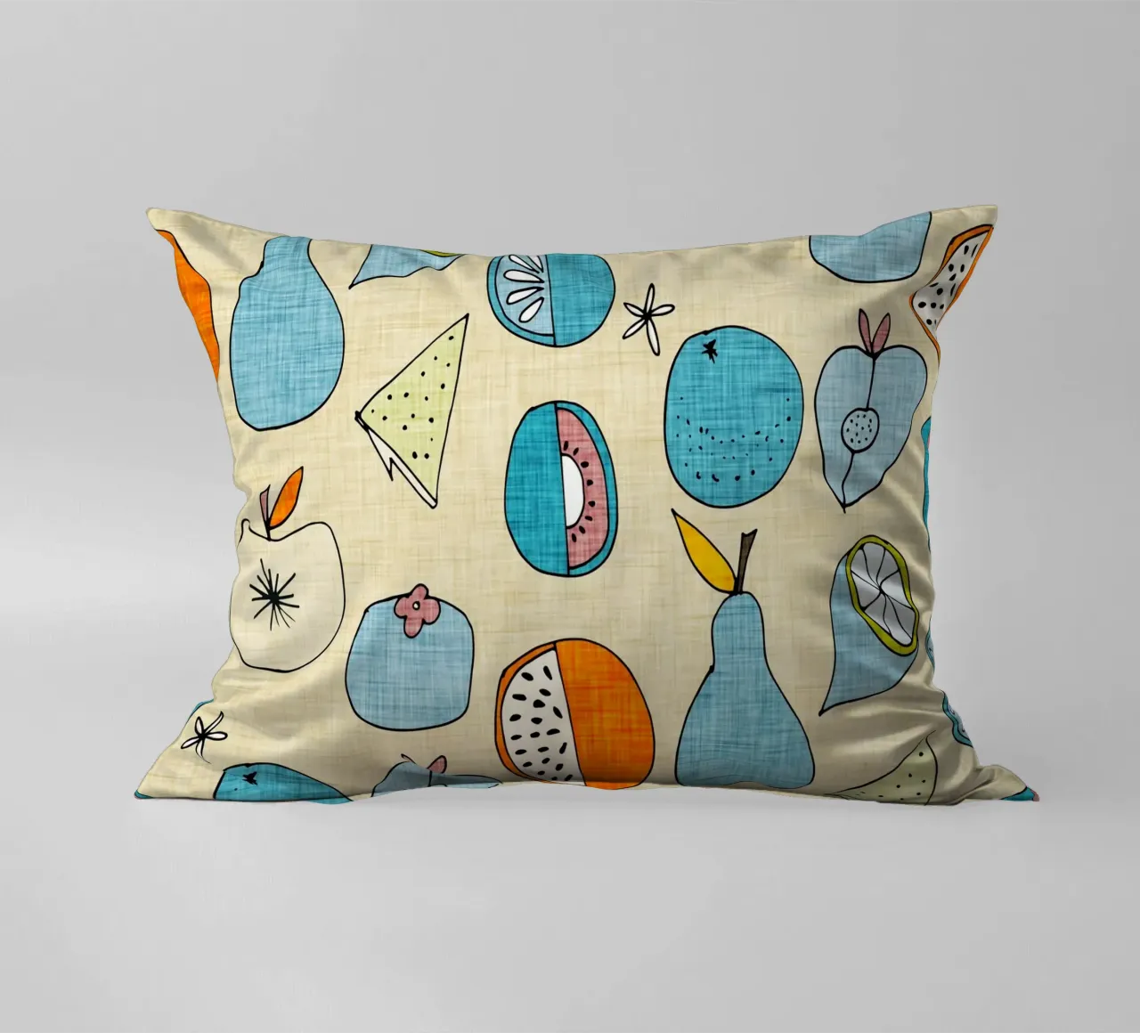 Pop Fruit Mod Blue Orange cuscino da susanacosta