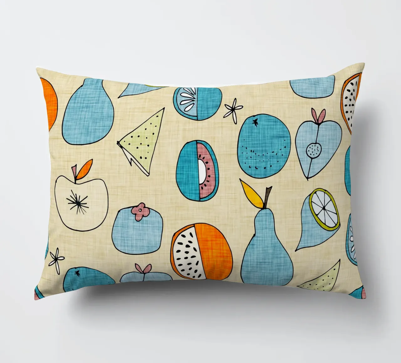 Pop Fruit Mod Blue Orange cuscino da susanacosta