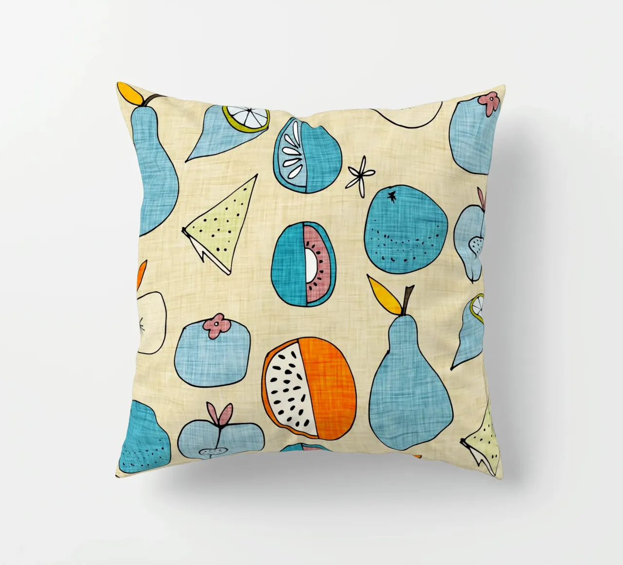 Pop Fruit Mod Blue Orange cuscino da susanacosta