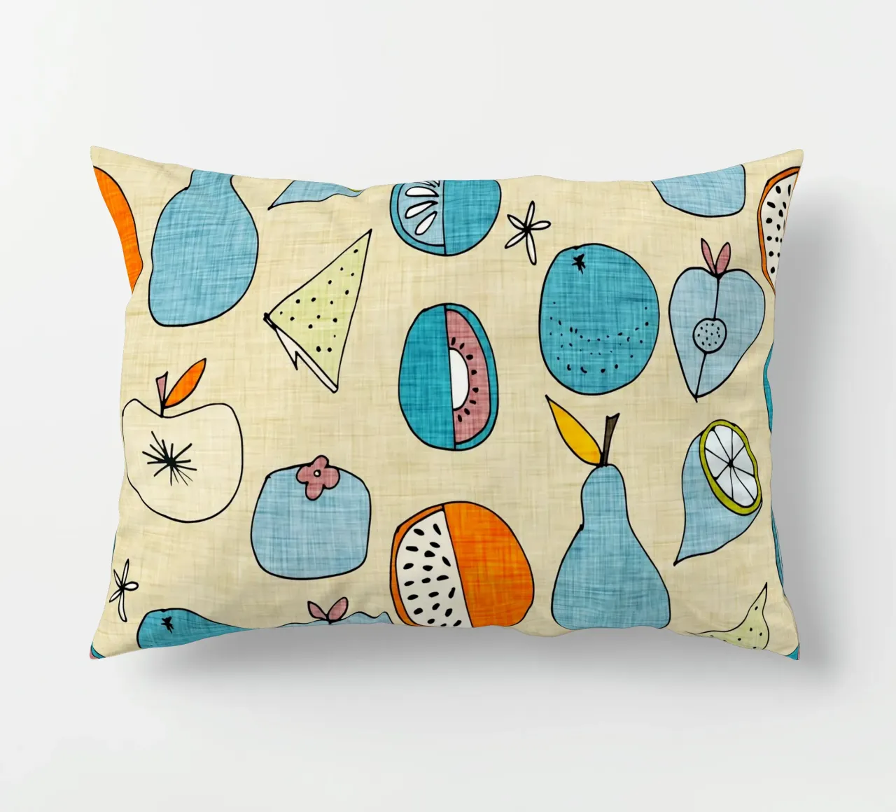 Pop Fruit Mod Blue Orange cuscino da susanacosta