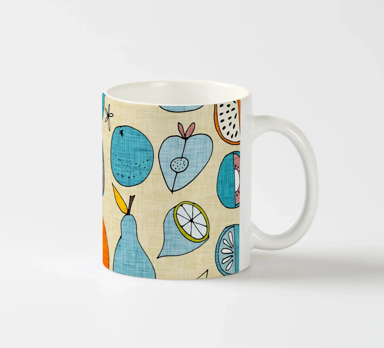 Pop Fruit Mod Blue Orange tazza in ceramica da susanacosta