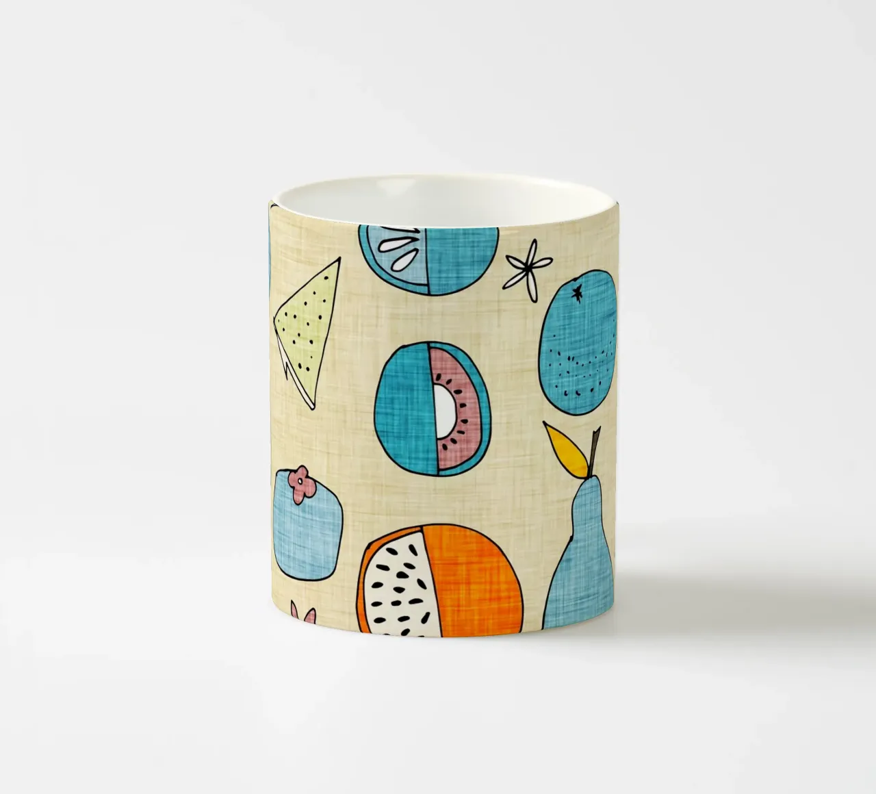 Pop Fruit Mod Blue Orange tazza in ceramica da susanacosta