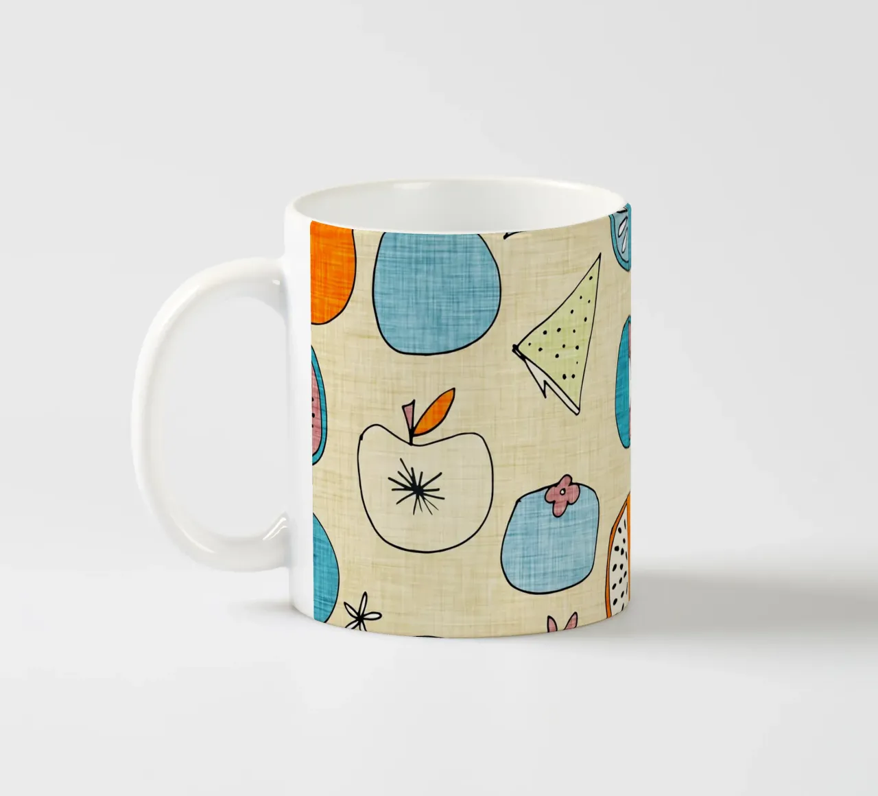 Pop Fruit Mod Blue Orange tazza in ceramica da susanacosta