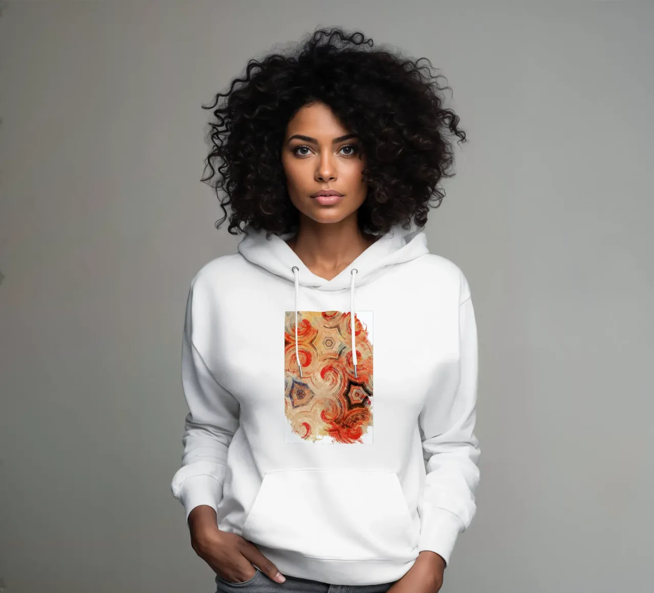 Abstract Sketch 1 felpa con cappuccio da In Full Color