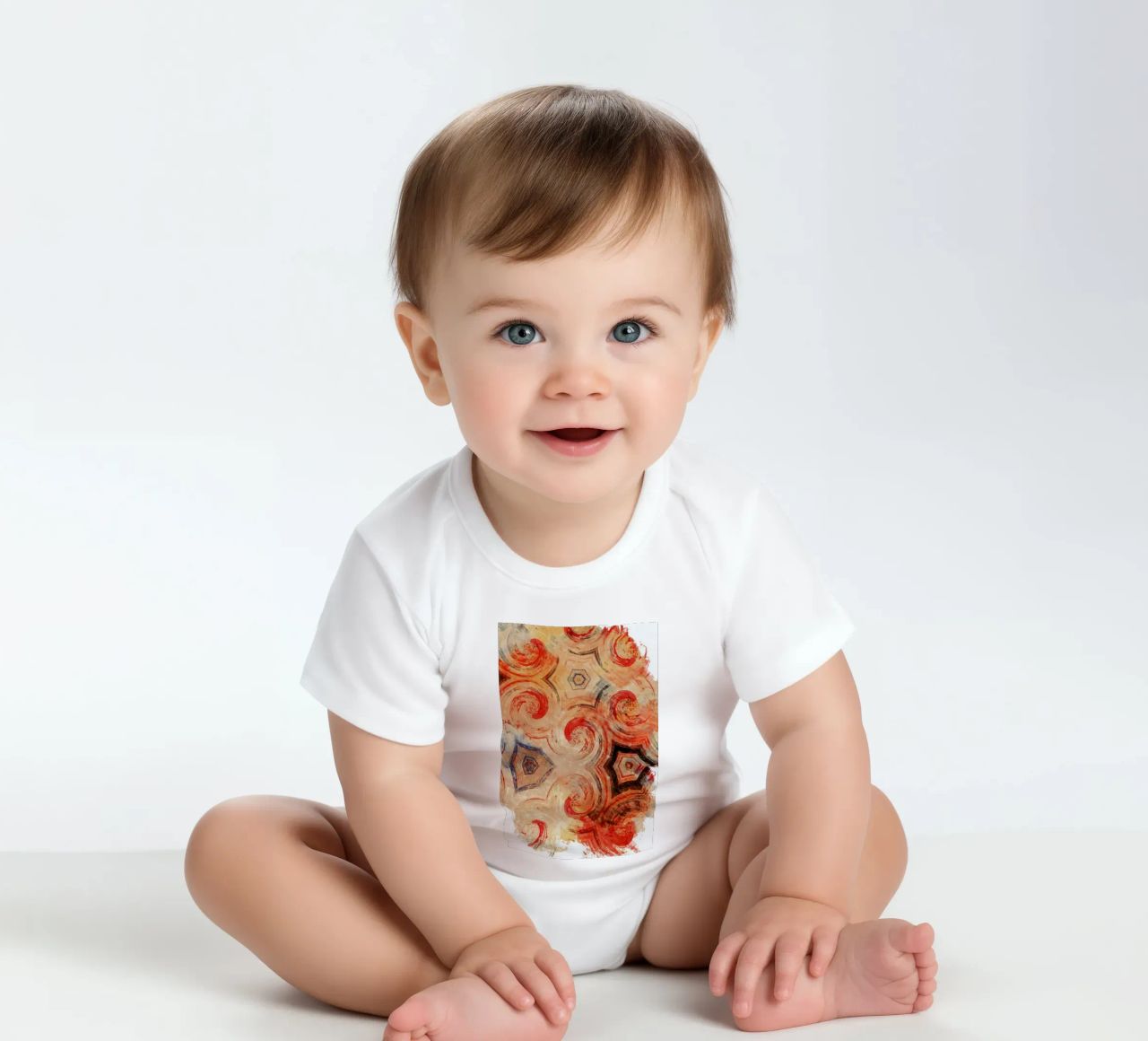 Abstract Sketch 1 short-sleeve baby romper by In Full Color