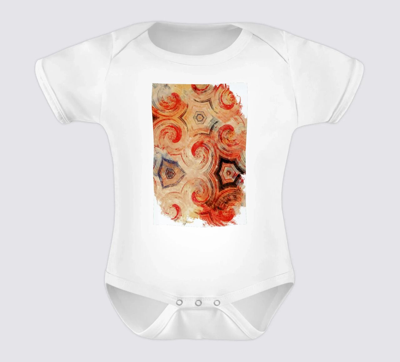Abstract Sketch 1 short-sleeve baby romper by In Full Color