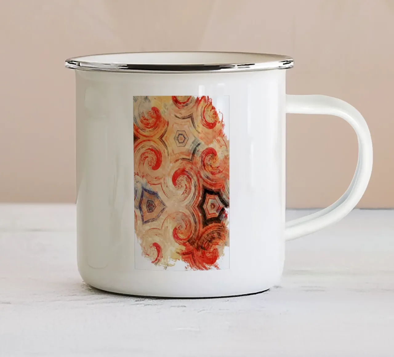 Abstract Sketch 1 Emaille Tasse von In Full Color
