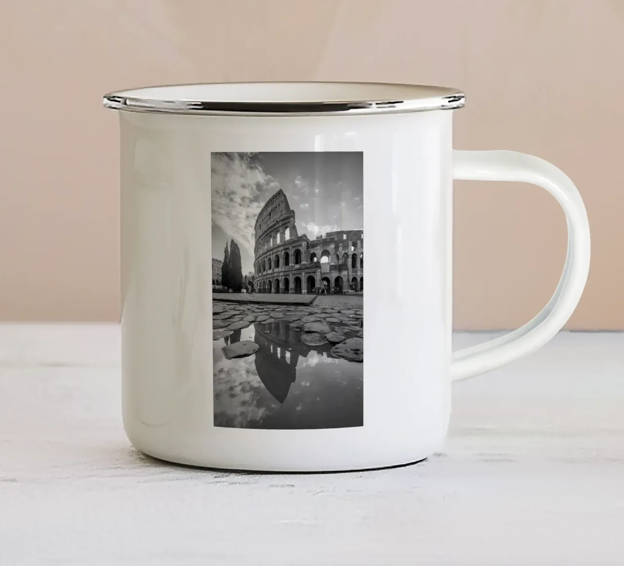 Il Colosseo all'alba tazza in smalto da aaron Shop