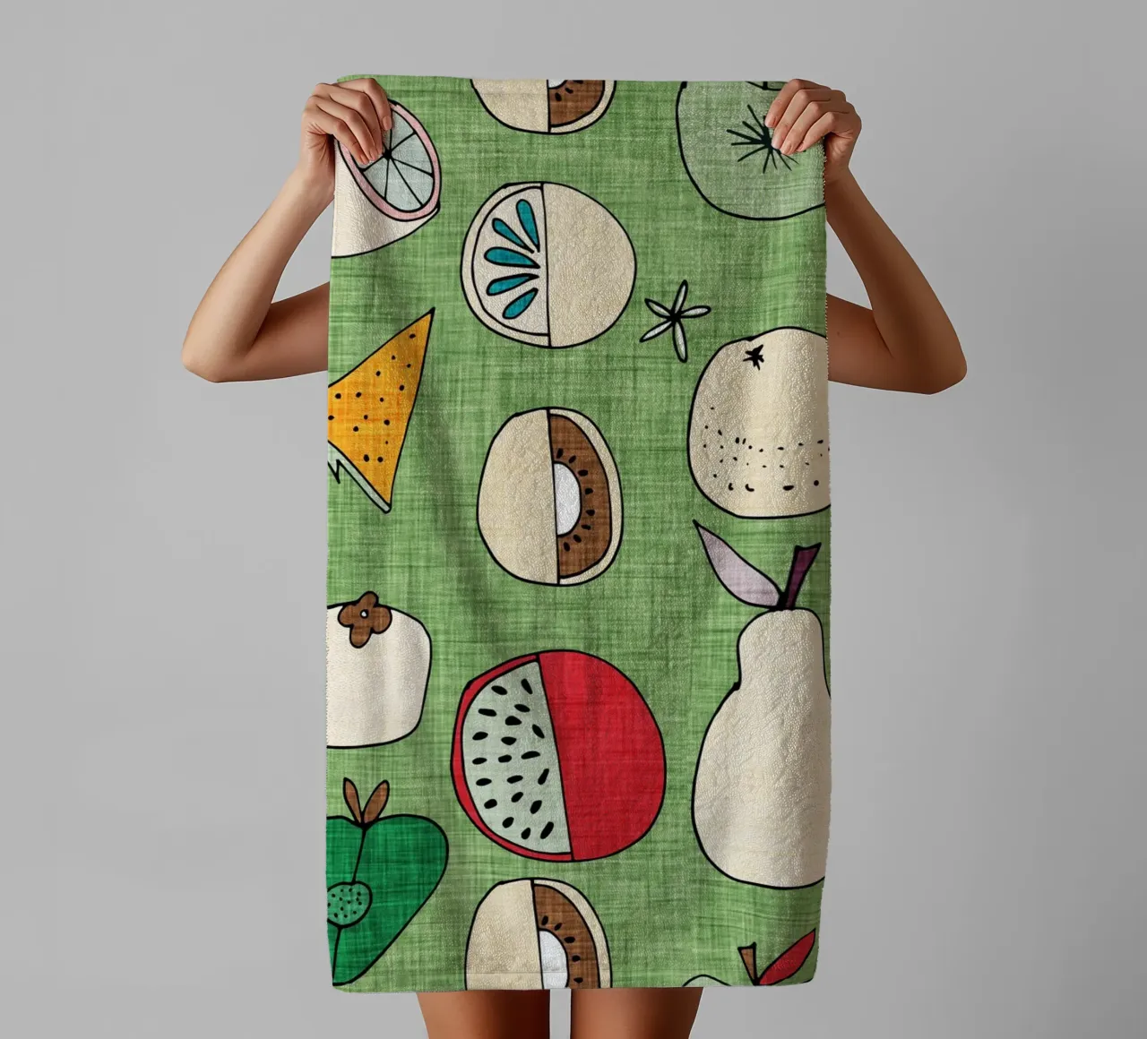Pop Fruit Mod Green asciugamano da bagno da susanacosta